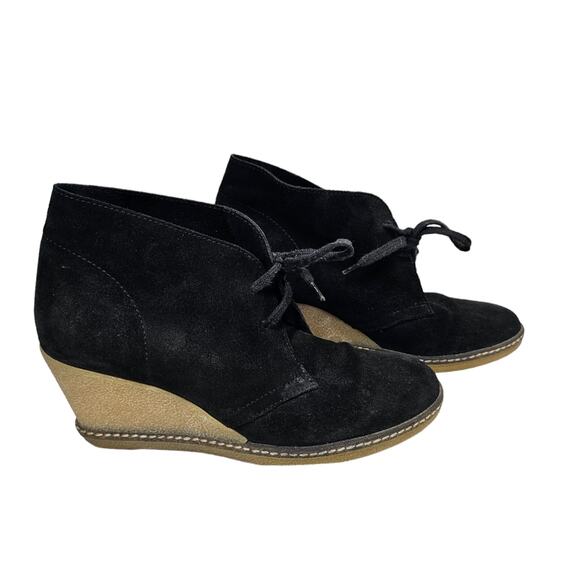 J. Crew MacAlister Wedge Boots Black Suede with Crepe Sole Size 7 - Picture 11 of 11